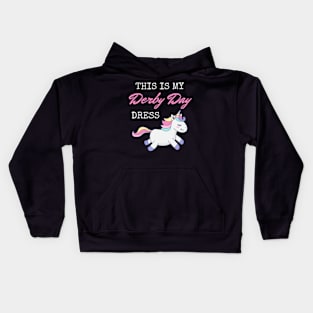 Derby Day Dress funny Unicorn Horse Racing Kids Girls teens Kids Hoodie